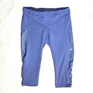 LULULEMON Cut the Crop Ruched Workout Legging w/Pockets Women’s Size 8 Purple